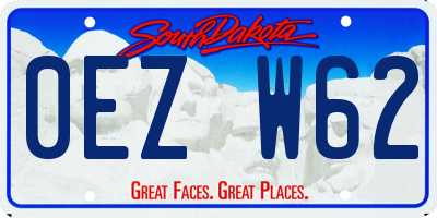 SD license plate 0EZW62