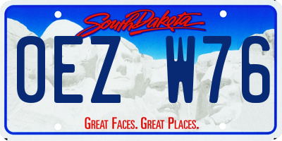 SD license plate 0EZW76