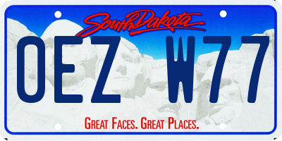 SD license plate 0EZW77