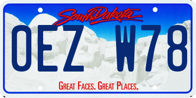 SD license plate 0EZW78