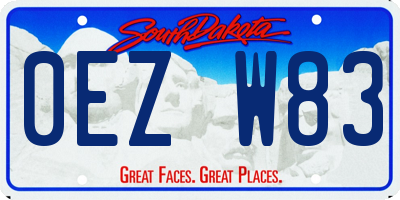 SD license plate 0EZW83