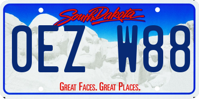 SD license plate 0EZW88