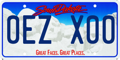 SD license plate 0EZX00