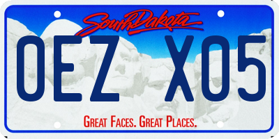 SD license plate 0EZX05