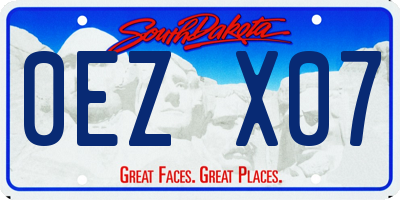 SD license plate 0EZX07