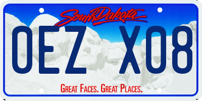 SD license plate 0EZX08