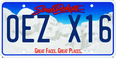 SD license plate 0EZX16