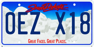 SD license plate 0EZX18