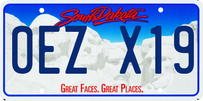 SD license plate 0EZX19