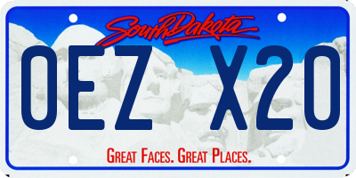 SD license plate 0EZX20