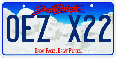 SD license plate 0EZX22