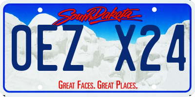 SD license plate 0EZX24