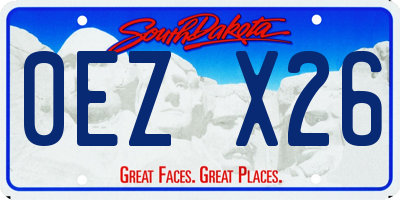 SD license plate 0EZX26