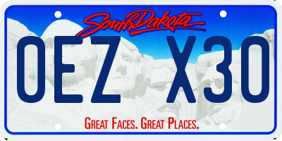 SD license plate 0EZX30