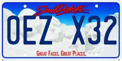 SD license plate 0EZX32