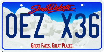 SD license plate 0EZX36
