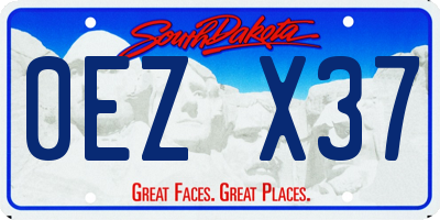 SD license plate 0EZX37
