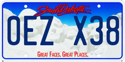 SD license plate 0EZX38