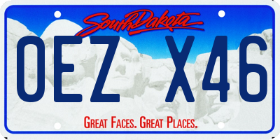 SD license plate 0EZX46