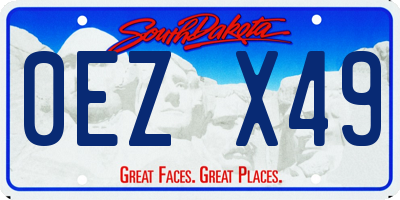 SD license plate 0EZX49
