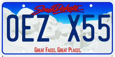 SD license plate 0EZX55