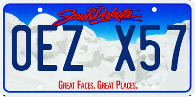 SD license plate 0EZX57