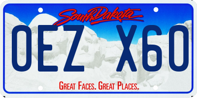 SD license plate 0EZX60