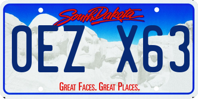 SD license plate 0EZX63