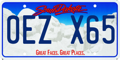 SD license plate 0EZX65
