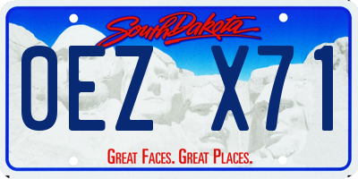 SD license plate 0EZX71