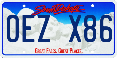 SD license plate 0EZX86
