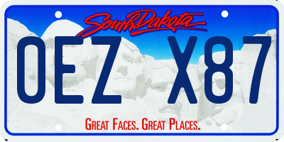 SD license plate 0EZX87