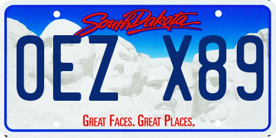 SD license plate 0EZX89
