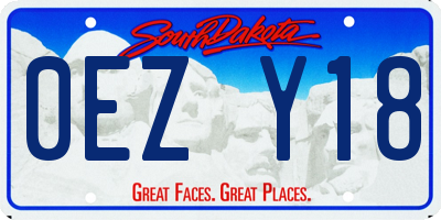 SD license plate 0EZY18