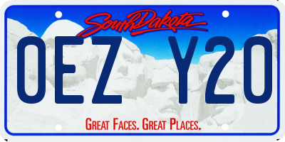 SD license plate 0EZY20
