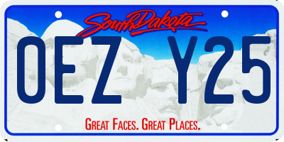 SD license plate 0EZY25