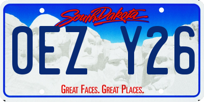 SD license plate 0EZY26