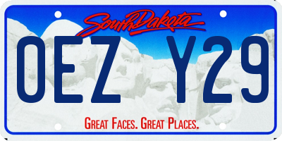 SD license plate 0EZY29