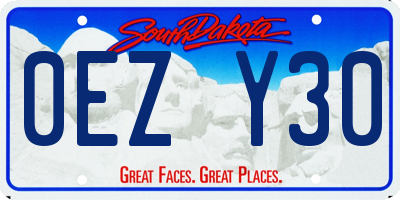 SD license plate 0EZY30