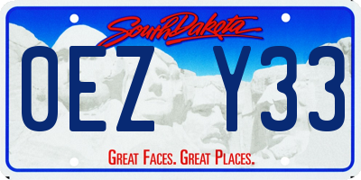 SD license plate 0EZY33
