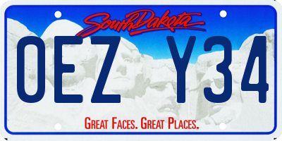 SD license plate 0EZY34