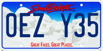 SD license plate 0EZY35