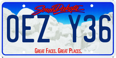SD license plate 0EZY36