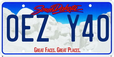 SD license plate 0EZY40