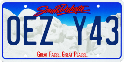 SD license plate 0EZY43