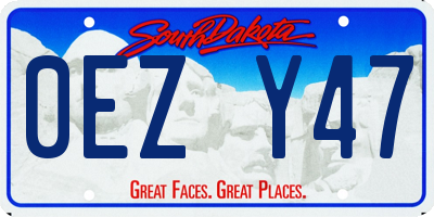 SD license plate 0EZY47