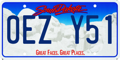 SD license plate 0EZY51