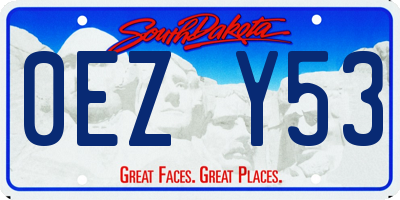 SD license plate 0EZY53