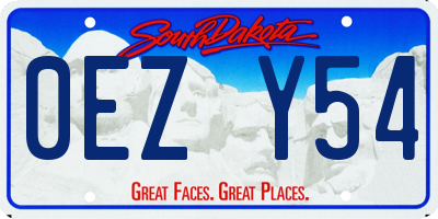 SD license plate 0EZY54