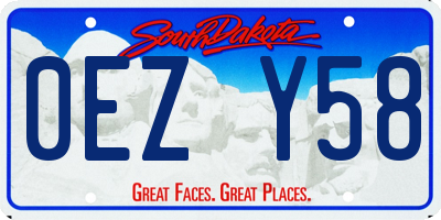 SD license plate 0EZY58